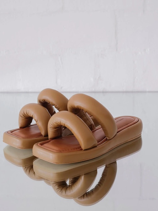 Rejina Pyo Shoes - Rejina pyo Billie Sandals Leather Biscuit 30 mm double strap